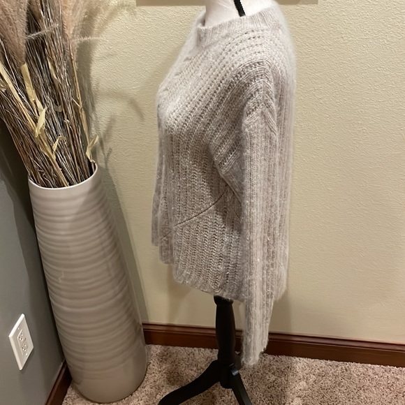 Trina Turk Angora Cable Knit Sweater Grey Size L - Picture 3 of 12